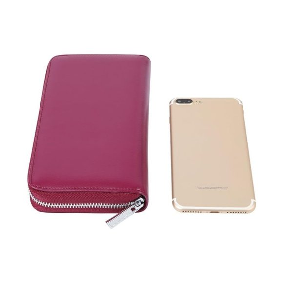 SPRING SPECIAL***UNISEX wallet / Split leather / PINK PURPLE - Picture 5 of 11